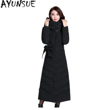 AYUNSUE Зимний пуховик женский тонкий теплый пальто с капюшоном x-длинные куртки для женщин парка толстая верхняя одежда manteau femme WYQ813