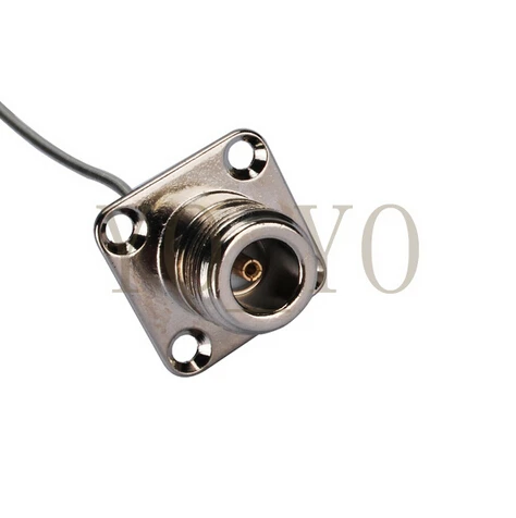 

Hot Sale RF Adapter MCX plug right angle to N jack panel mount straight for RG405 Pigtail coaxial cable 15cm