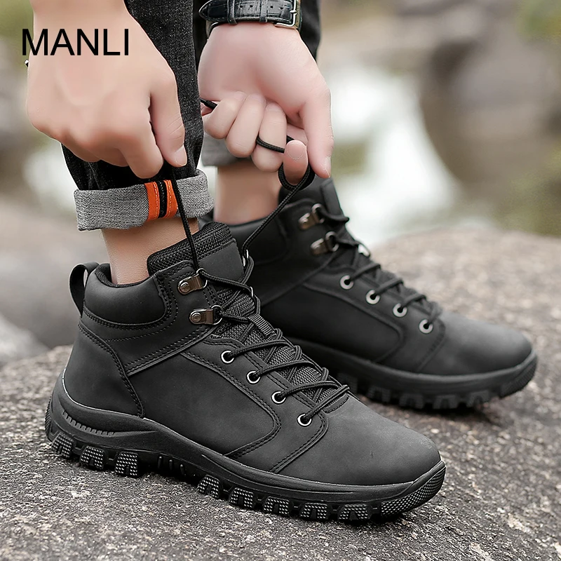 

MANLI Military Tactical Boots For Men Outdoor Climbing Waterproof Leather Hunting Boots Non-slip Trekking Sneakers Hiking Shoes