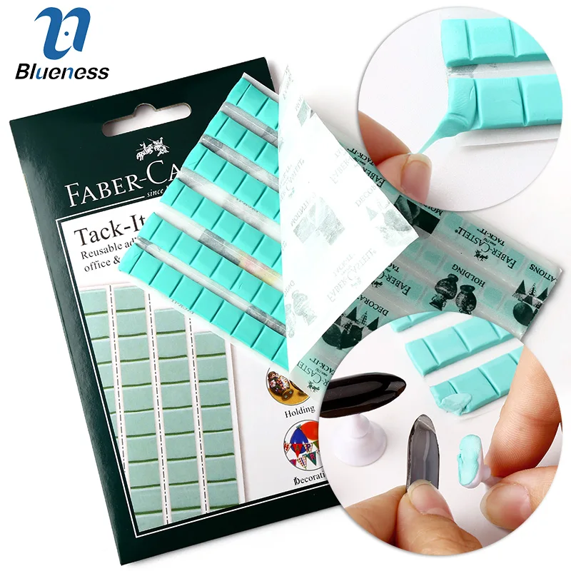 

1Set 90Pcs Light Blue Universal Clay Reusable Adhesive False Nails Chip Manicure Nail Art Salon Nail Tools
