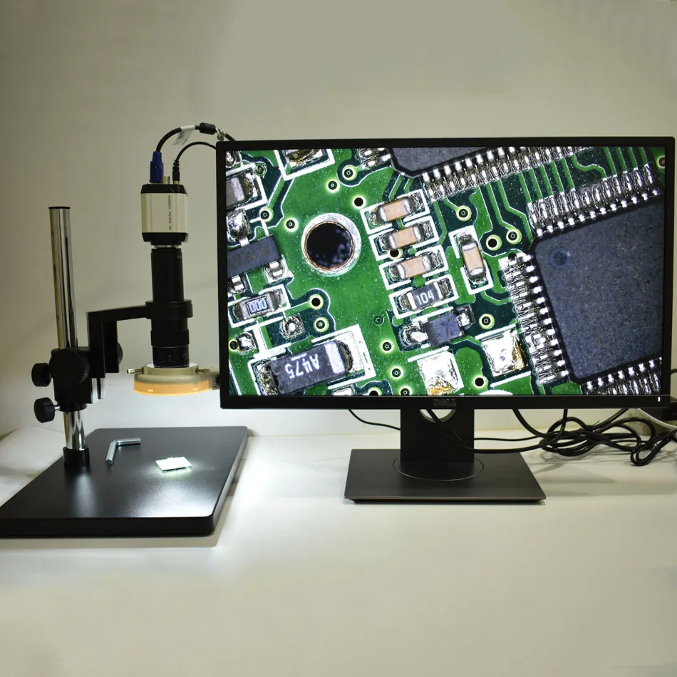 

HD 2.0MP 1080P 30fps Microscope Camera VGA USB BNC Outputs+10X-180X Adjustable Magnification 25mm Zoom C-mount Lens+LED+Holder