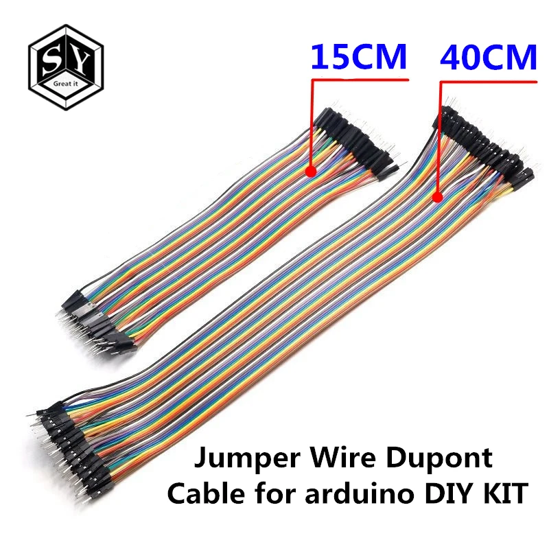

Great IT Dupont Line 15CM 40CM Male to Male Female to Male Female to Female Jumper Wire Dupont Cable for arduino DIY KIT