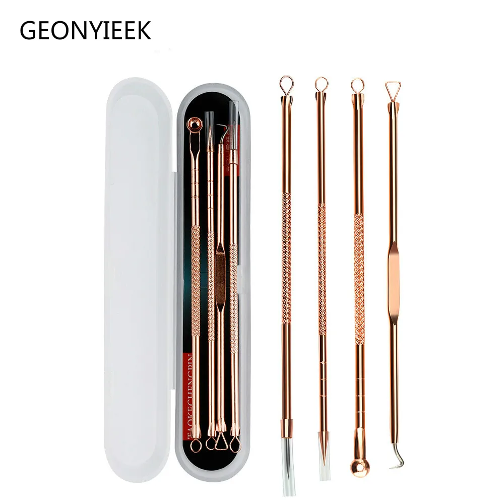 spesifikasi Rose Emas 4 Pcs set Komedo Comedone Jerawat Jerawat Cacat Extractor Vacuum Komedo Remover Alat Sendok untuk Wajah Kulit Perawatan Alat spesifikasi Rose Emas 4 Pcs set Komedo Comedone Jerawat Jerawat Cacat Extractor Vacuum Komedo Remover Alat Sendok untuk Wajah Kulit Perawatan Alat