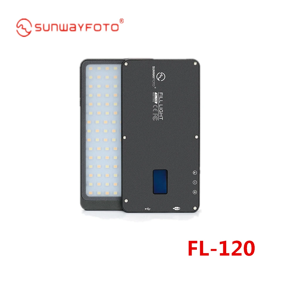 

SUNWAYFOTO FL-120 Photography Fill Light Digtal Display, built-in lithium battery easy to carry for DSLR and Telephoto Lens