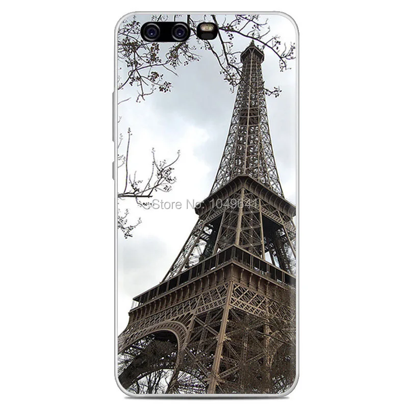 KHW1680B_1_Paris Eiffel Tower Pattern TPU Protective Case for HUAWEI Ascend P10 5.1 inch
