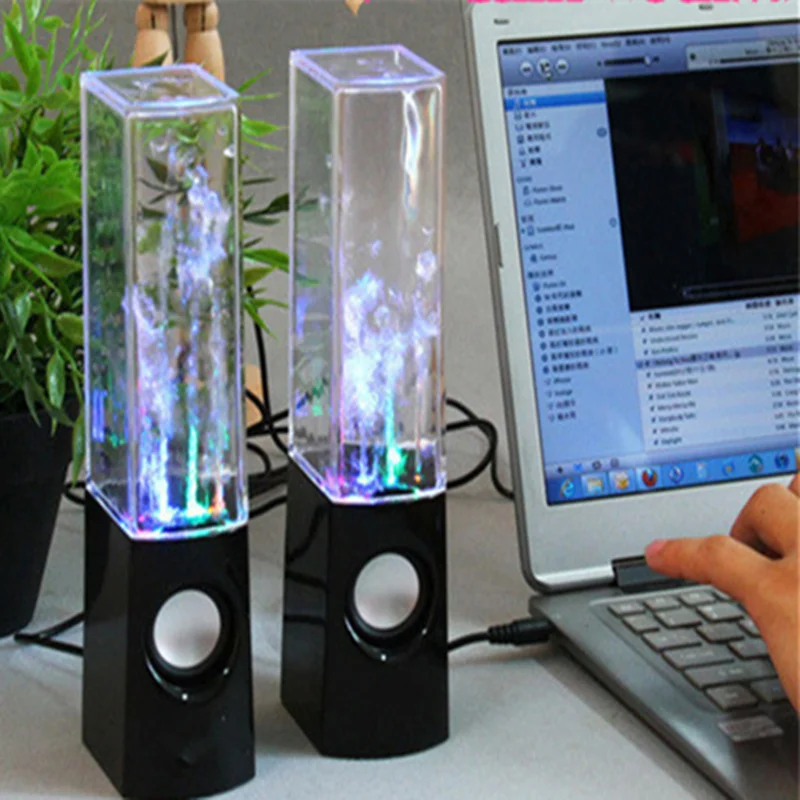 

USB water music speaker led Fountain Water Spray Nightlight for computer pc tablet phone MP3 audio fountain music player