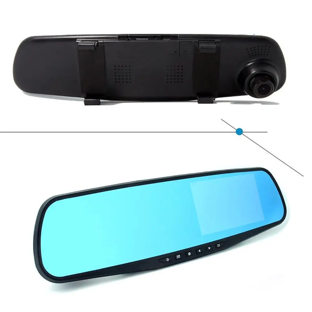 

Driving Recorder L9000 Dual Lens Hd 4.3 Inch Blue Mirror Reversing After The Visual 2248