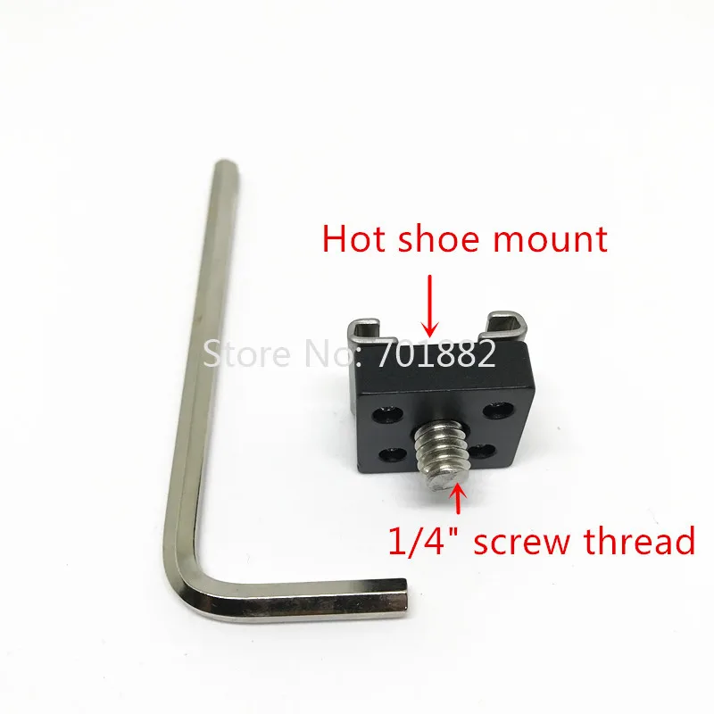 Flash Hot Shoe Mount Adapter Holder with 14 Thread Mounting Bracket For Sony For Canon Dslr Cage Video Light Microphone Monitor (2)
