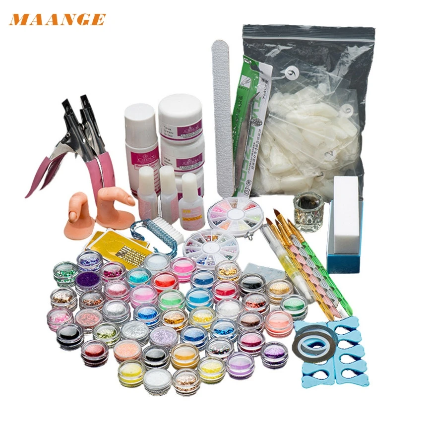 

ColorWomen 29pcs/Set Acrylic Nail Art Tips Decoration Nails Polishing Painting Brushe Glitter Clipper Primer File Set Kit 161027