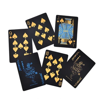 

PVC Poker Waterproof Black Playing Cards 55Pcs/Set Funny Plastic Creative Gift Durable Poker