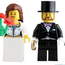 POGO 100 шт. KL9010 Невеста и жених костюм на заказ свадебные строительные блоки кирпичи Дети DIY Лучший подарок детские игрушки