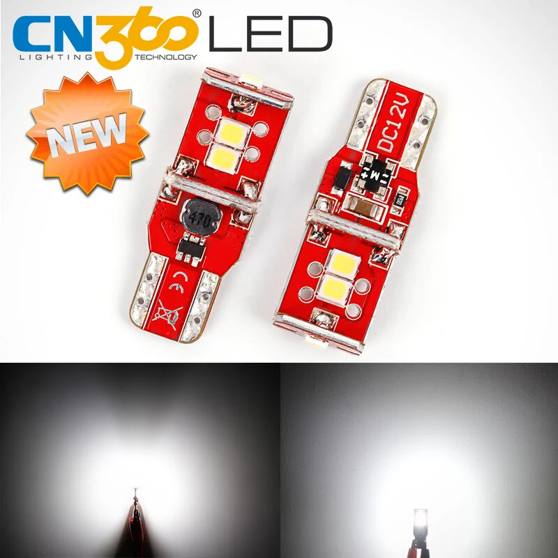 

CN360 2PCS High Power Canbus No Error SMD2835 T10 Led W5W 168 194 Car LED Clearance Door Reading License Plate Lamp Bulb 6000k