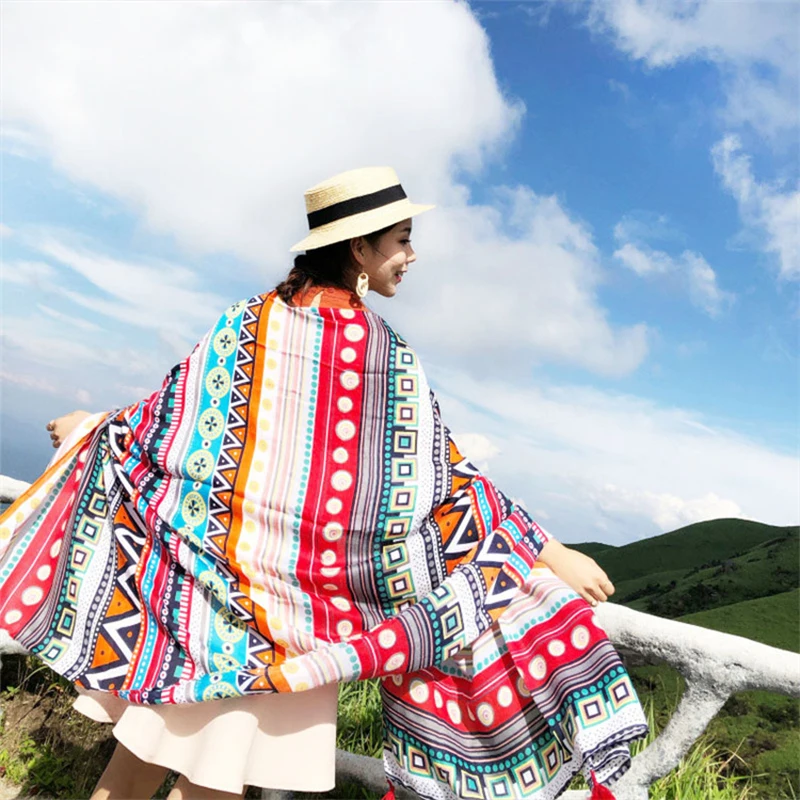 

Women Cover-Ups Beach Dress One-Piece Summer Tunic Swimsuit Coverup Print Pareo Shawl Beach 2019 Drop Shipping Pareo dress