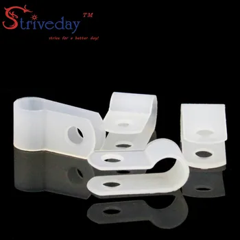 

500pcs/lot White Type R Line deduction Wiring Accessories Type R Line Card Clamps 6.4mm Cable retention Clips