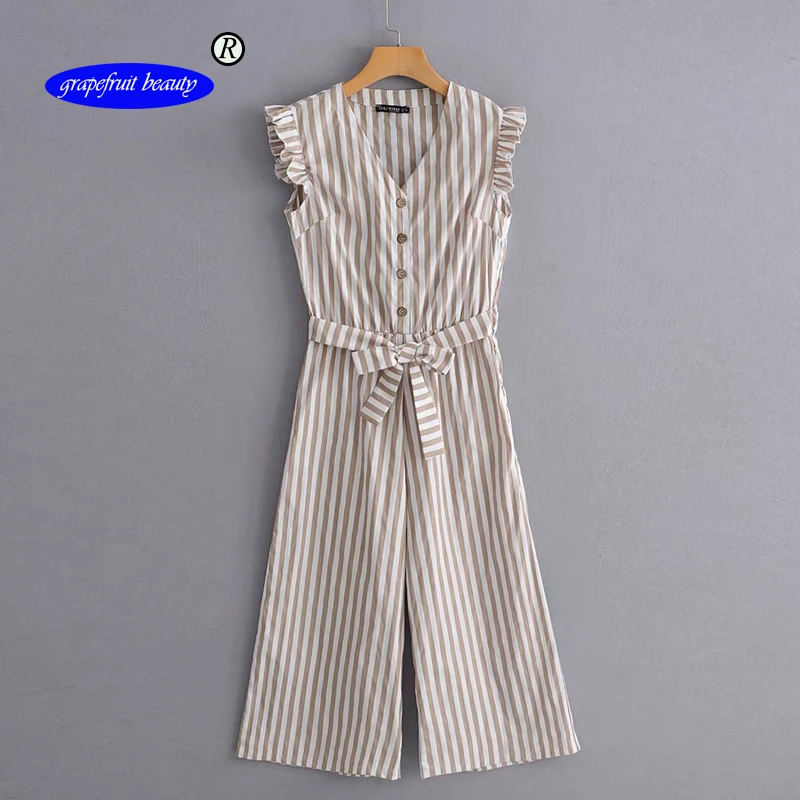

Grapefruit Lace Women Jumpsuits Female Overalls Belted Deep o Neck Sexy Bodysuits Off The Shoulder Elegant Summer Playsuits 2019