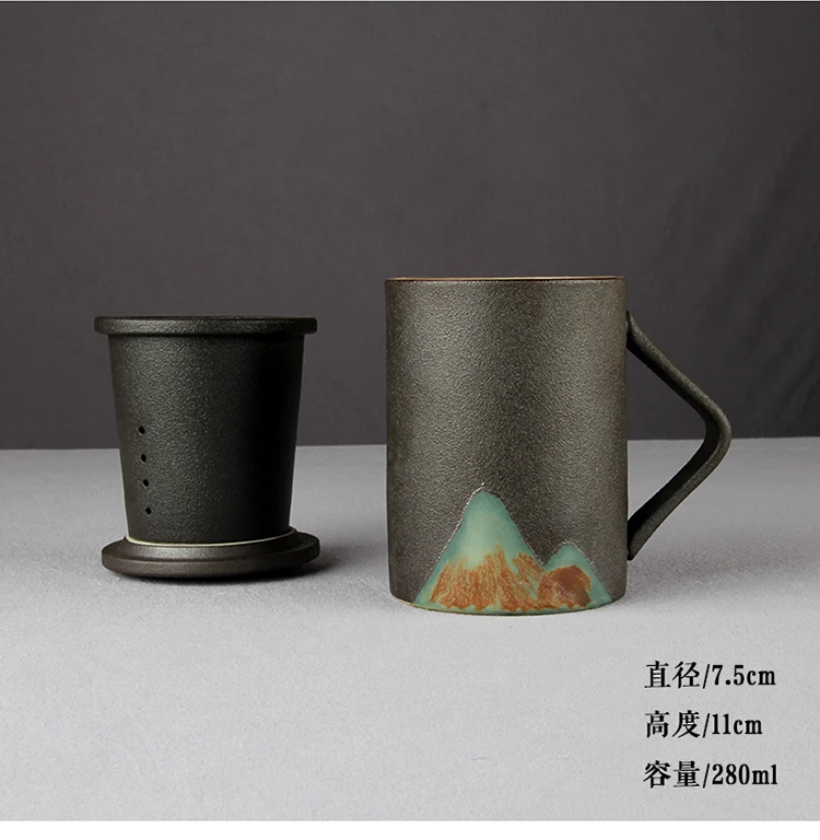 Китайский стиль простой stoneware кунг-фу подвески-талисманы в китайском стиле фильтр с крышкой чашка офис домашняя кружка друзья подарки