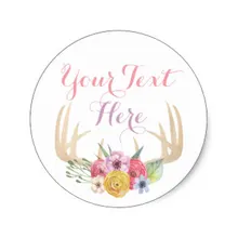 3,8 см пустые деревенские Цветочные рога шикарные пользовательские упаковки классические круглые наклейки