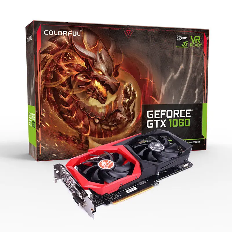 

Colorful Nvidia GeForce GTX 1060 3GB GDDR5 Original Gaming Video Graphics Card HDMI 2*DVI DP PCIE 3.0x16 16nm 192bit for Desktop