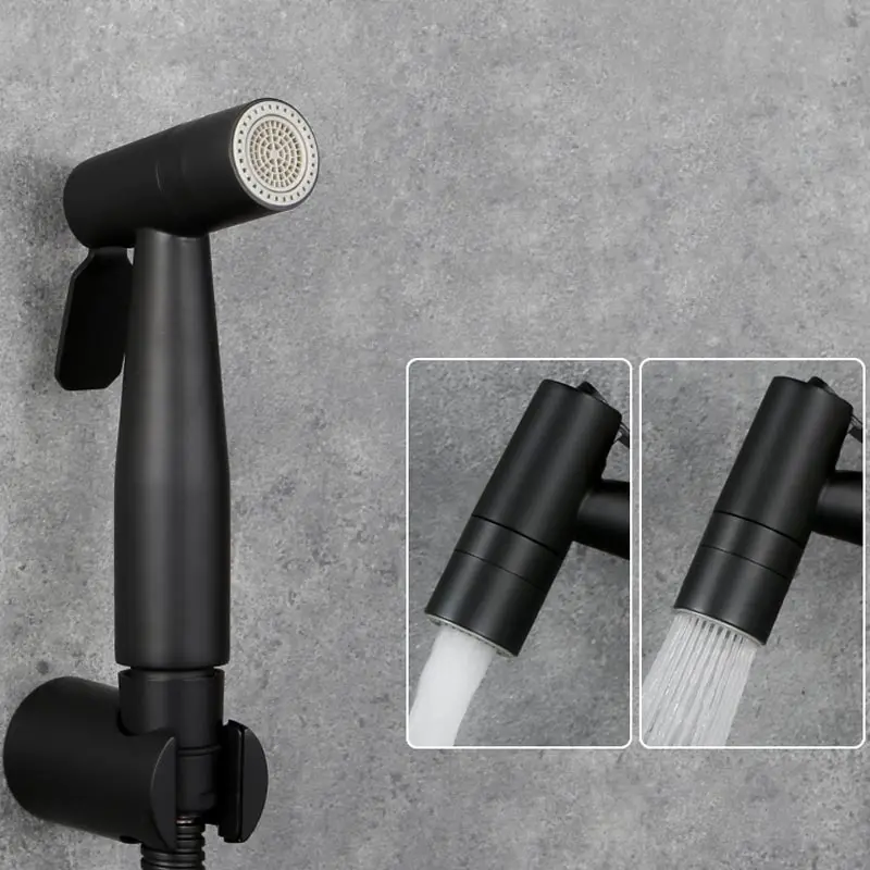 

Two Function Black Toilet Hand held Bidet ,Diaper Sprayer, Shower Shattaf Bidet Spray Douche kit Jet 304 Stainless Steel mixer