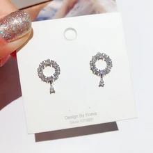 Нежные мини капельные круглые серьги-гвоздики AAA кубический циркон серьги для женщин Ювелирное Украшение с фианитом