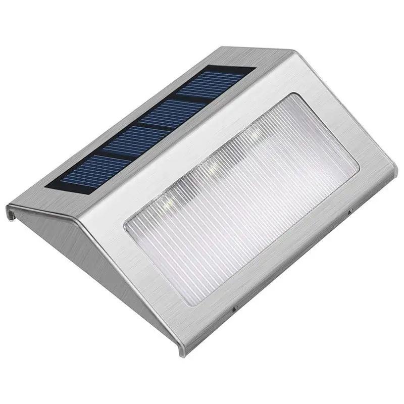 3LED солнечный свет из нержавеющей стали, водонепроницаемые уличные садовые на солнечных батареях, энергосберегающие Настенные светильники для двора