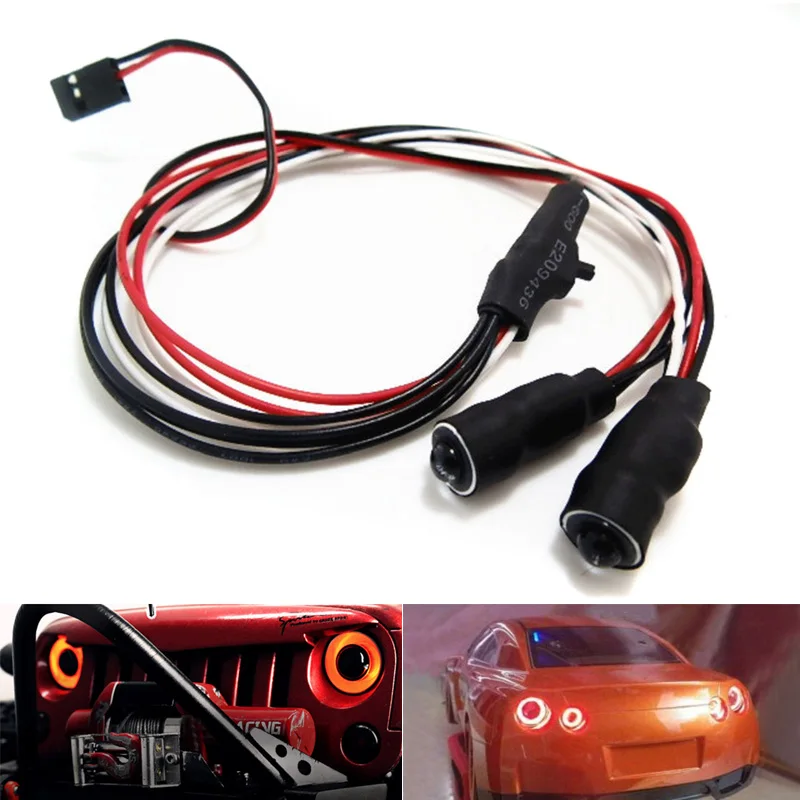 

2 LED Angel Demon Eyes LED Headlight Back Light for 1/10 RC Cars @ZJF
