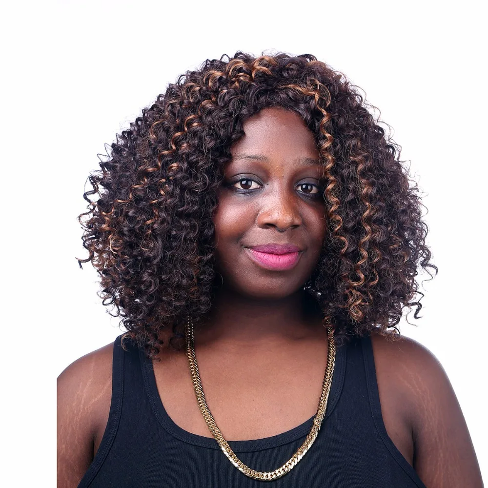 Nueva Moda Encanto Afroamericano Pelucas De Pelo Corto Rizado Rizado Sin Tapa Pelucas Sinteticas Del Pelo Para Las Mujeres Negras Synthetic Hair Wigs Wigs For Blackswig Short Aliexpress