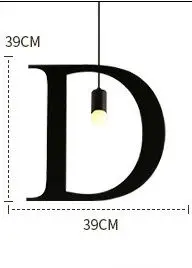 Английский алфавит, подвесные светильники, светодиодный светильник для кухни, светодиодный светильник, прикроватная подвесная потолочная лампа, Светильники для спальни, гостиной - Цвет корпуса: D