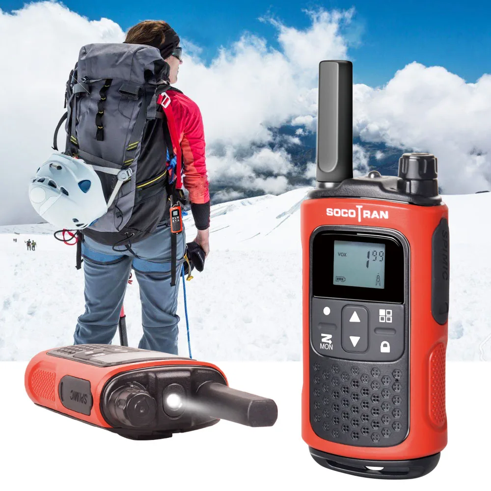 1 пара беслицензионных Walkie Talkies FRS/GMRS Long Range ham радио аккумуляторная батарея Socotran T80 0,5 W 22CH VOX ЖК-фонарик