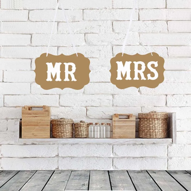 AFYPRTY 2 шт Mr Mrs Photo Booth Prop DIY Черная бумажная доска фотостудия реквизит-Аксессуары Свадебные украшения Свадебные сувениры