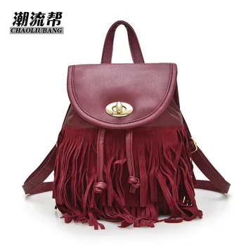 

2018 cross-border new Korean version backpack double shoulder bag women's retro leisure and simple Korean PU Backpack