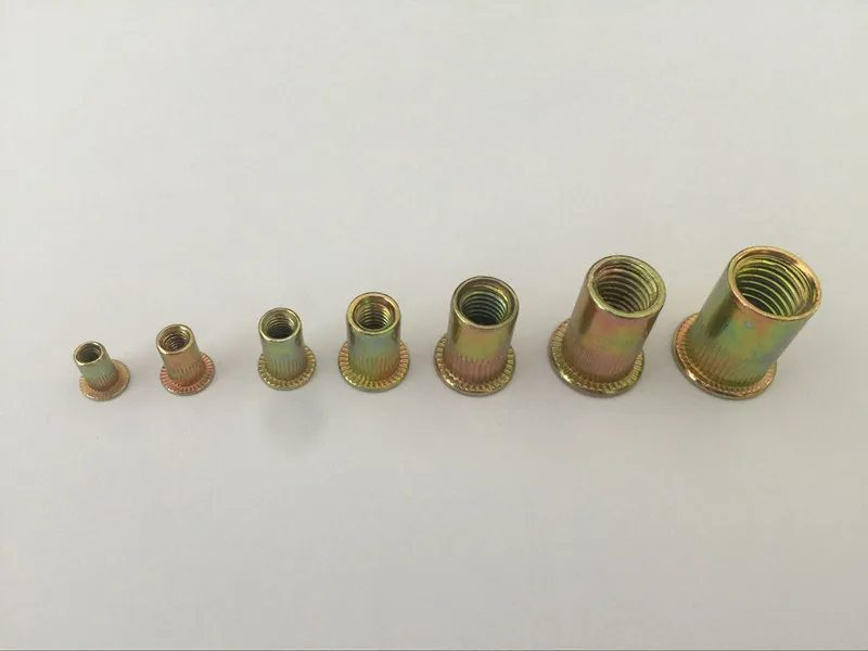 100 шт. гайки для заклепок M3/M4/M5/M6/M8/M10 с потайной головкой заклепочные накаткой и |