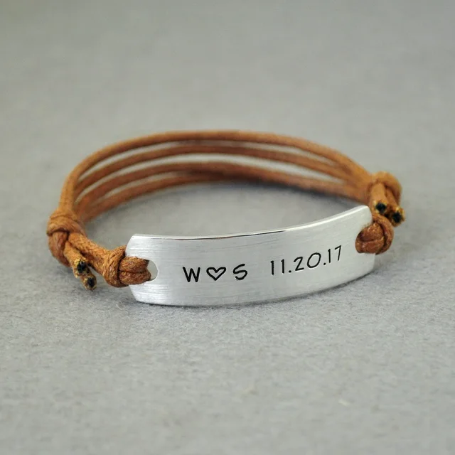 Personalized Bracelets Engraved Rope Customized Personalized Bracelets Engraved Rope Customized Nameplate Name Jewelry Valentines