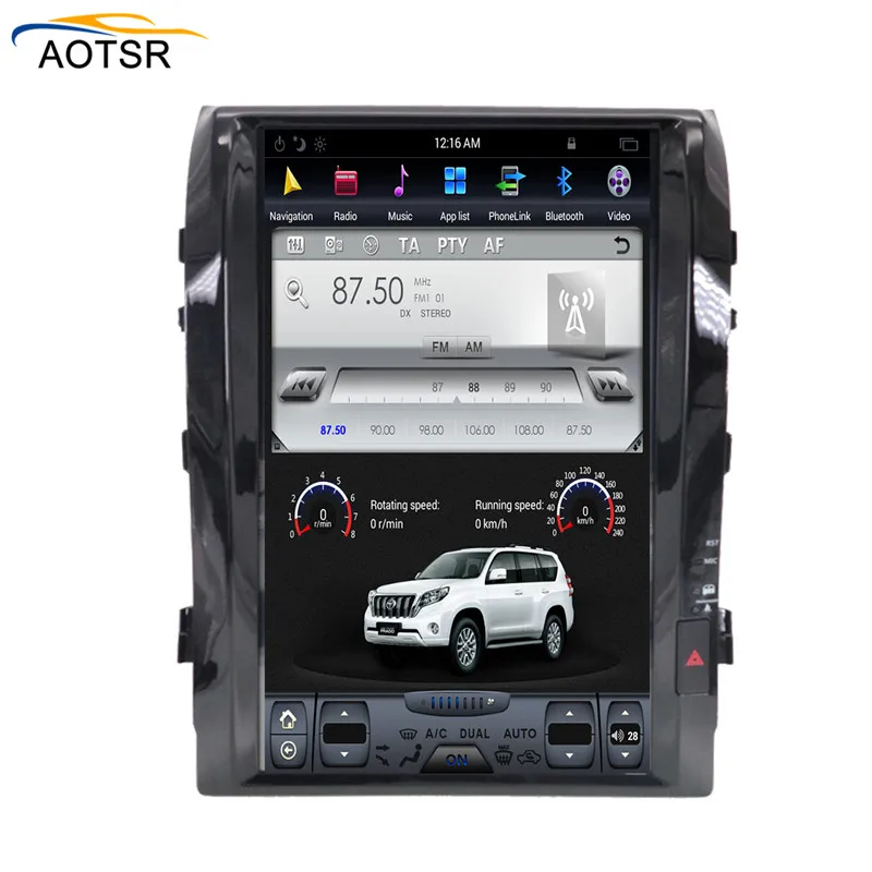 Top Tesla style 16"Android 7.1 HUGE Screen No Car DVD Player Stereo GPS Navigation Headunit For TOYOTA LAND CRUISER LC200 2008-2015 7
