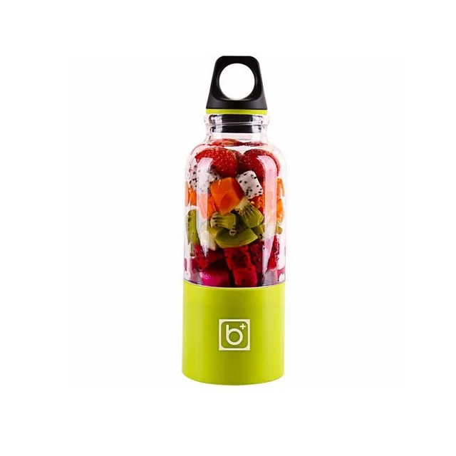 500 мл портативная соковыжималка с подзарядкой от USB, электрическая автоматическая машина для бинго овощей, фруктового сока, чаша для блендера, миксер, бутылка - Цвет: Зеленый
