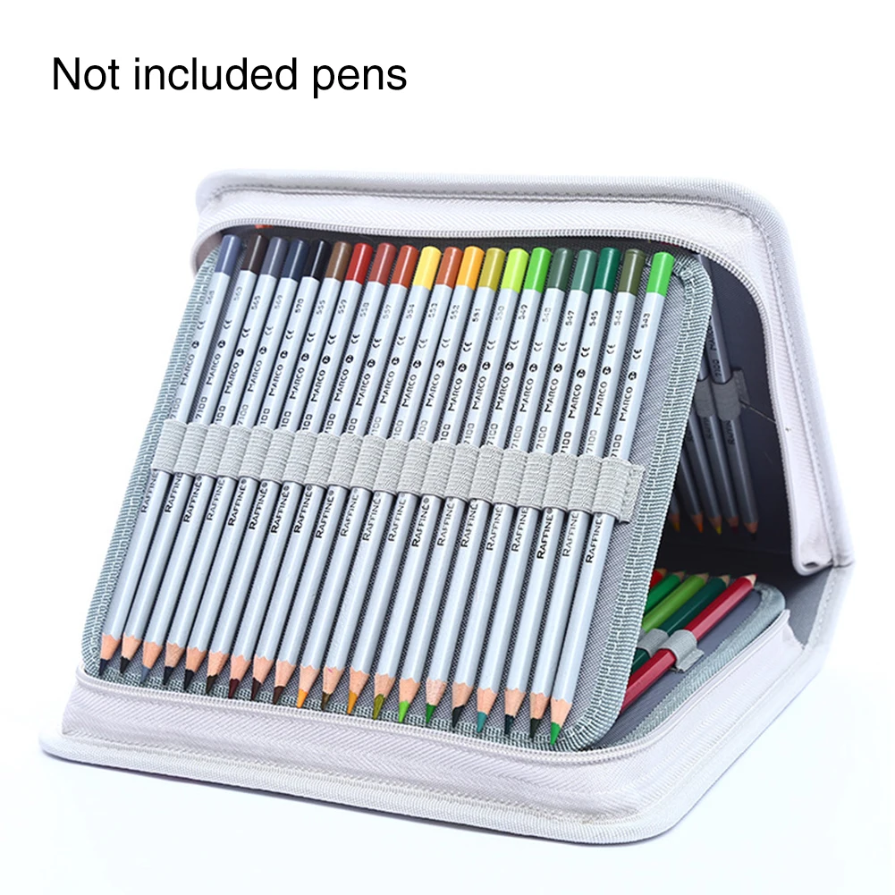 

School Supplies Stationery Square Pencil Bag Large Capacity Painting Space Saving Polyester Storage Case Portable Pen Curtain