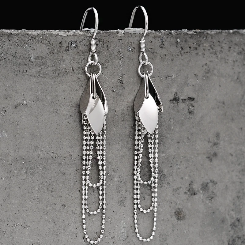 

Hot Sale Elegant 925 Sterling Silver Twist Drop Long Earring Dangle Earrings Wedding Party Vintage Ear Jewelry Boucle D'oreille