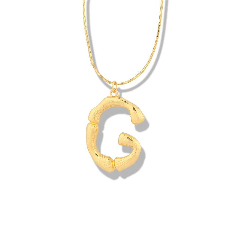 Peri'sBox, новинка, золотое ожерелье с подвеской в виде больших букв, богемное бамбуковое многослойное ожерелье, крупное колье, чокеры - Окраска металла: G