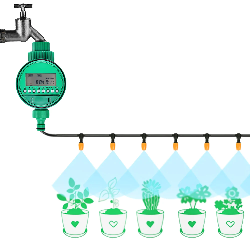 Умный автоматический таймер полива контроллер орошения соленоидный разбрызгиватель с клапаном садовый оросительный регулятор системы ЖК-дисплей