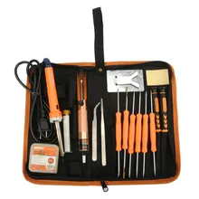 JAKEMY 17Pcs 30W Electric Soldering Iron Set Welding Hot Gun Repair Tools with Solder Paste Tweezers