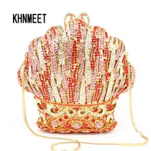 Роскошные модные розового золота Вечер Кристалл Клатч Для женщин Свадебные вечерние кошелек дамы выпускного кошелек женский Pochette прекрасный sc453