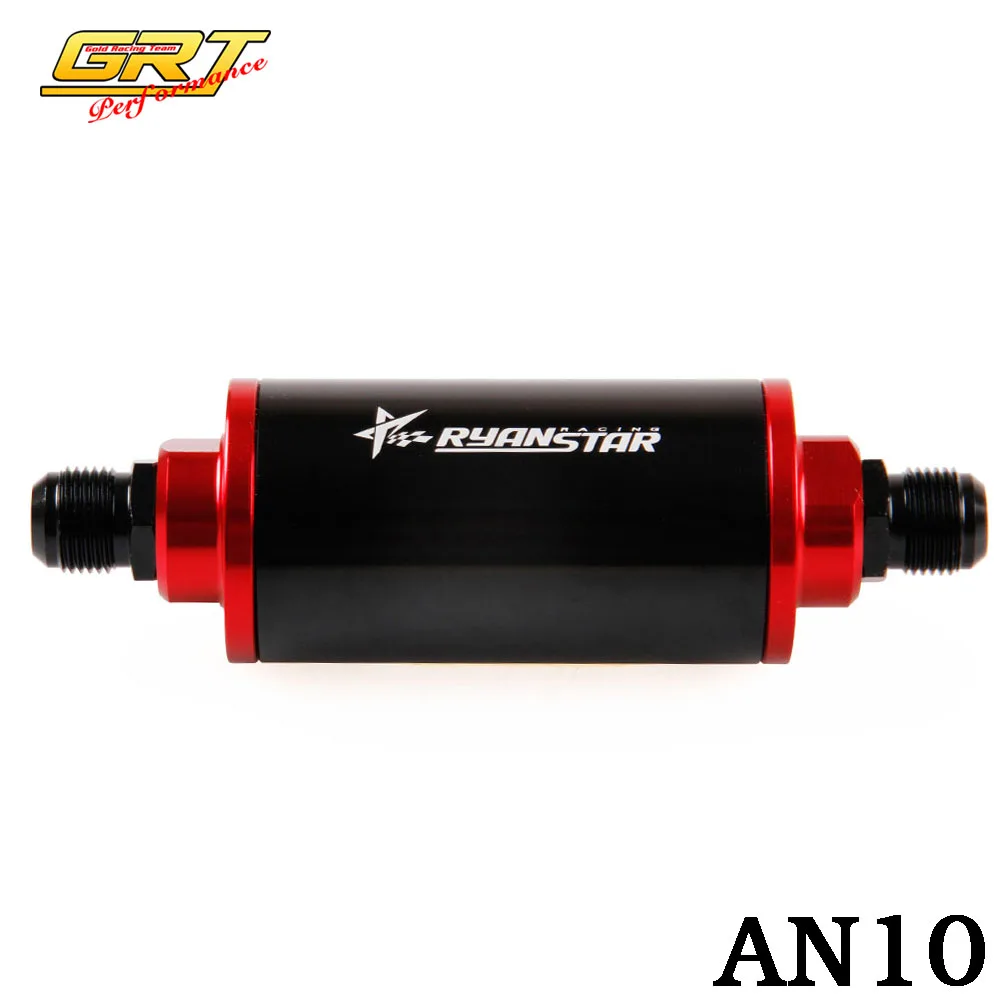 Racing Ready Inline Fuel Filter AN10 oil filter Adapter with 100 Micron Element