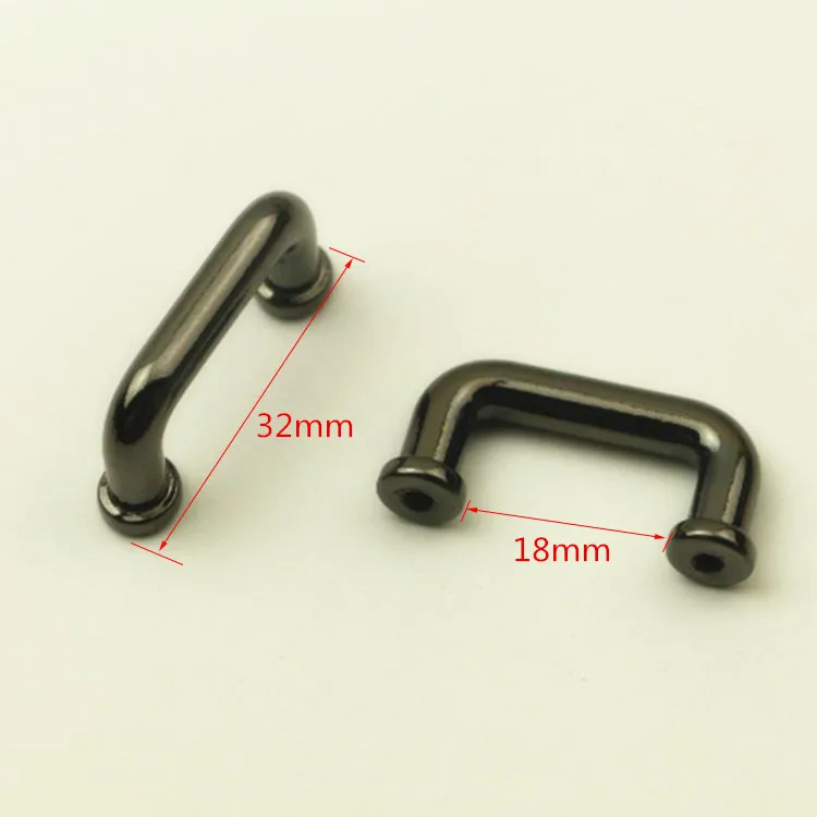10Pcs18mm металлическая пряжка U кольца для сумки коннектор сумка арочный мост с винтом DIY Сумочка петли для подвешивания аксессуары для оборудования - Цвет: gun black