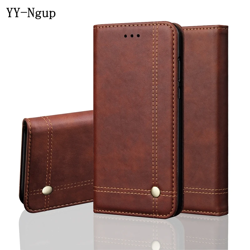 

Huawei P Smart Plus Case Cover Retro Rivets Leather Phone Case on for Funda Huawei P Smart Plus 2018 Magnetic Flip Cases 6.3inch