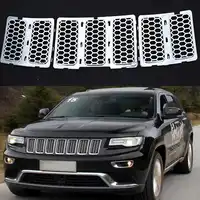 MAYITR 3 STKS ABS Grille Insert Honingraat Voor Grill Trim cover Jeep Grand Cherokee 2014 2015 2016 Zilver