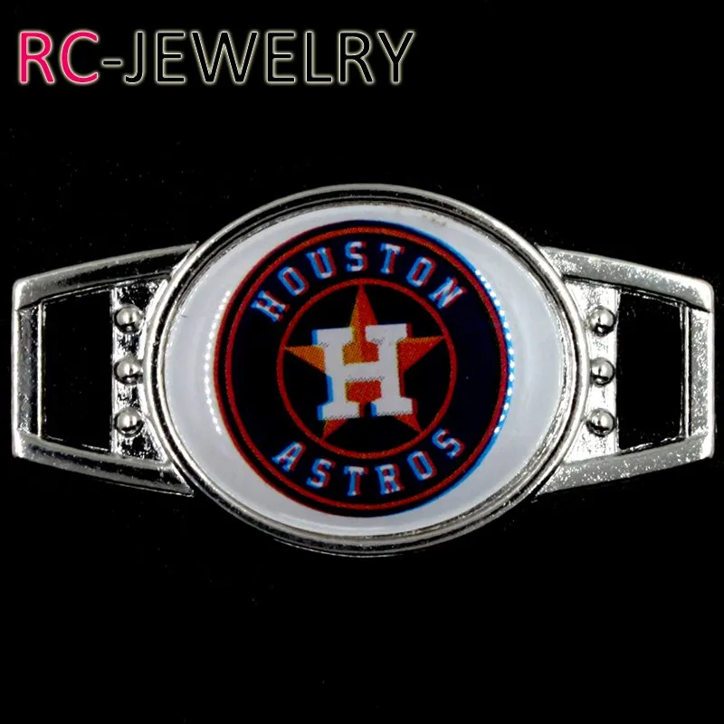 029 Houston Astros Baseball Team Logo Oval Shoelace Charms For Sport