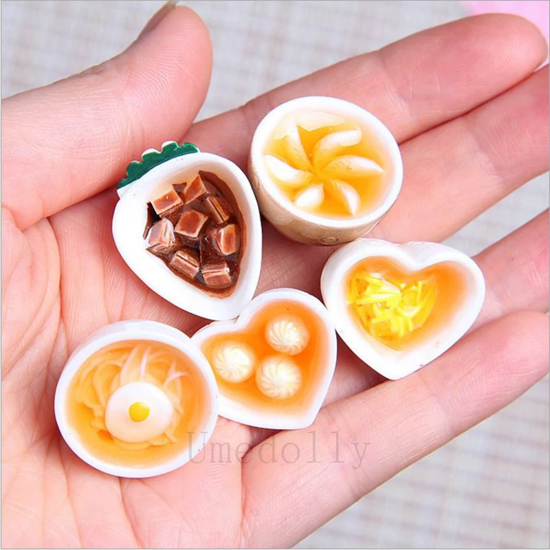 

5pcs/set Dollhouse Miniature Steamed Buns, Dumplings, Braised Pork, Eggs, Noodles Model Kitchen Mini Chinese Doll Food Toy