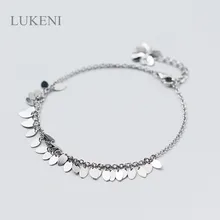 Lukeni ювелирные украшения S925 стерлингового серебра личности в форме капли с кисточками блесток Браслеты для Для женщин ювелирные изделия