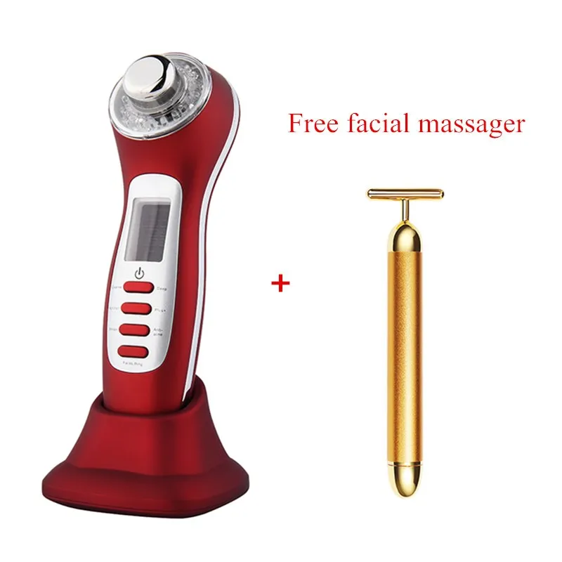 

Ultrasonic 3MHz Galvanic 7 in 1 Skin Facial Care LED Blue Red Light Photon Micro-current Lift Skin Tightening Beauty Device