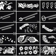 10 листов смываемое шаблон для татуировок Арабская тату живопись трафарет хна большой размер 18,5x9,5 см Мульти узоры на выбор